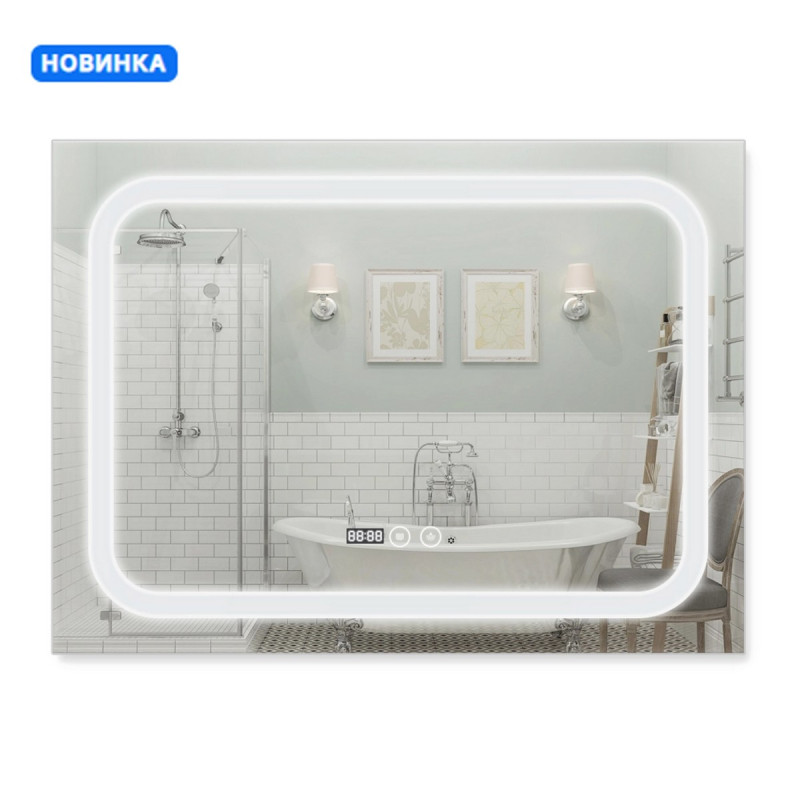 Дзеркало Qtap Mideya (DC-F906) 800х600 з LED-підсвічуванням Touch, з димером QT2078F906W
