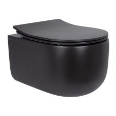 Унитаз подвесной Qtap Taurus безободковый с сиденьем Soft-close QT2433084EUQMB