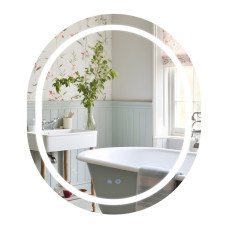 Зеркало Qtap Gemini 800х700 с LED-подсветкой Touch, с антизапотеванием, с диммером, рег. темп. цвета (3000-6500K) Reverse QT2578R8070