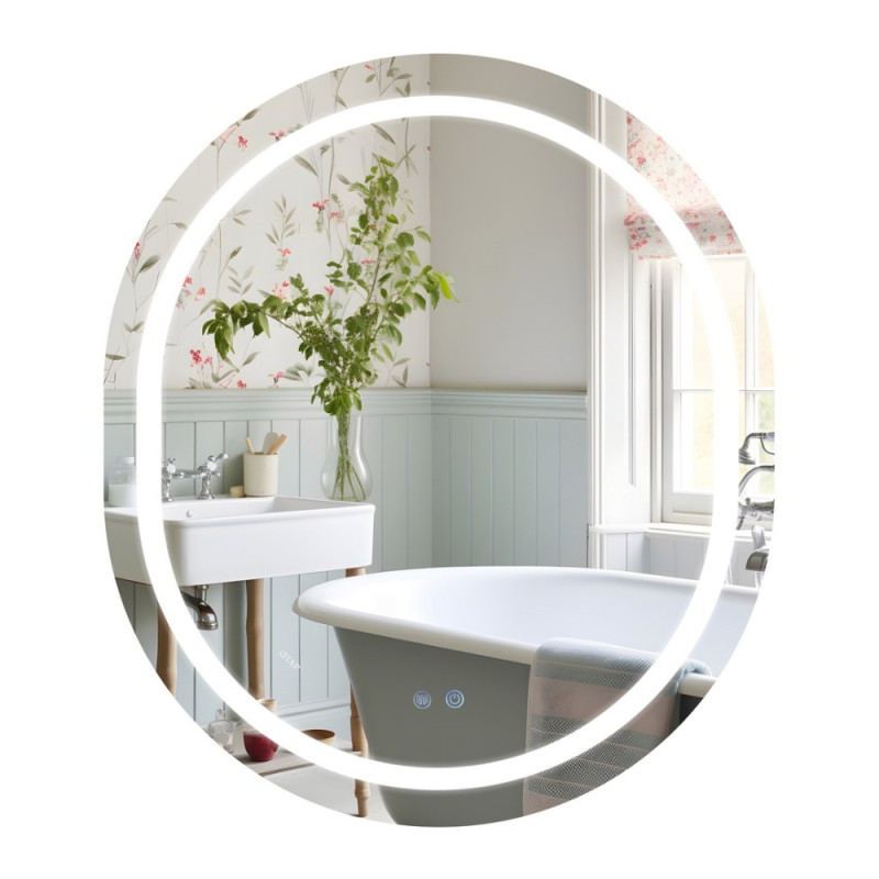 Дзеркало Qtap Gemini 800х700 з LED-підсвічуванням Touch, з антизапотіванням, з димером, рег. темп. кольору (3000-6500K) Reverse QT2578R8070