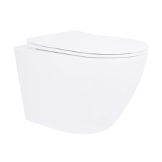 Унитаз напольный Qtap Robin безбачковый Ultra Quiet безободковый с сиденьем Soft-close WHITE QT13223381AW