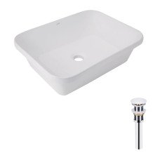 Комплект Qtap Scorpio: Раковина врезная прямоугольная 510х390х145 мм White + Донный клапан PU02