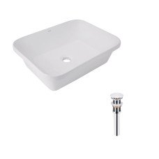 Комплект Qtap Scorpio: Раковина врезная прямоугольная 510х390х145 мм White + Донный клапан PU02