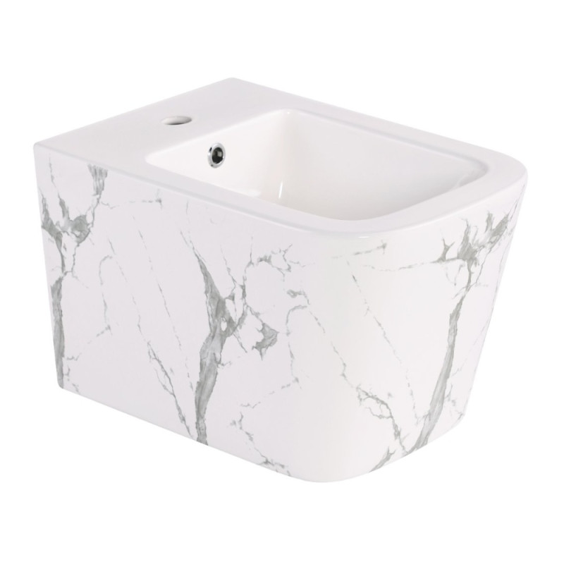 Биде подвесное Qtap Tern 520x350x330 мм, Marble QT17551303GMR