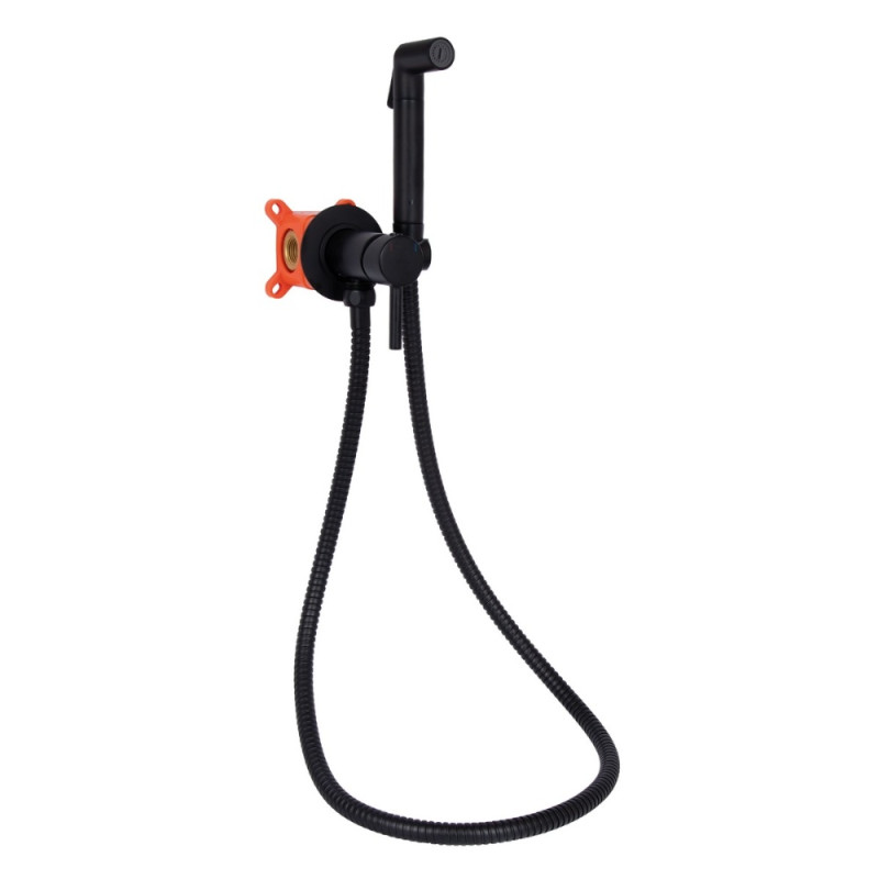 Набор для гигиенического душа Qtap Inspai-Varius округлый QTINSVARBСRV00440001 Black Matt