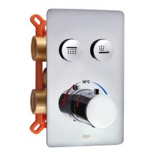 Смеситель для душа Qtap Votice термостатический скрытого монтажа на два потребителя QTVOT6442T105NKC Chrome