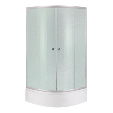 Lidz Latwa SC90x90.SAT.MID.FR Душевая кабина полукруглая, стекло Frost 4 мм + Lidz Душевой поддон KAPIELKA ST90x90x26, с панелью