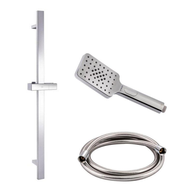 Набор душевого гарнитура Qtap 3 в 1 (QTRUCA121N3KCC + QTLEP82103NC + QTHADPVC160C) хром