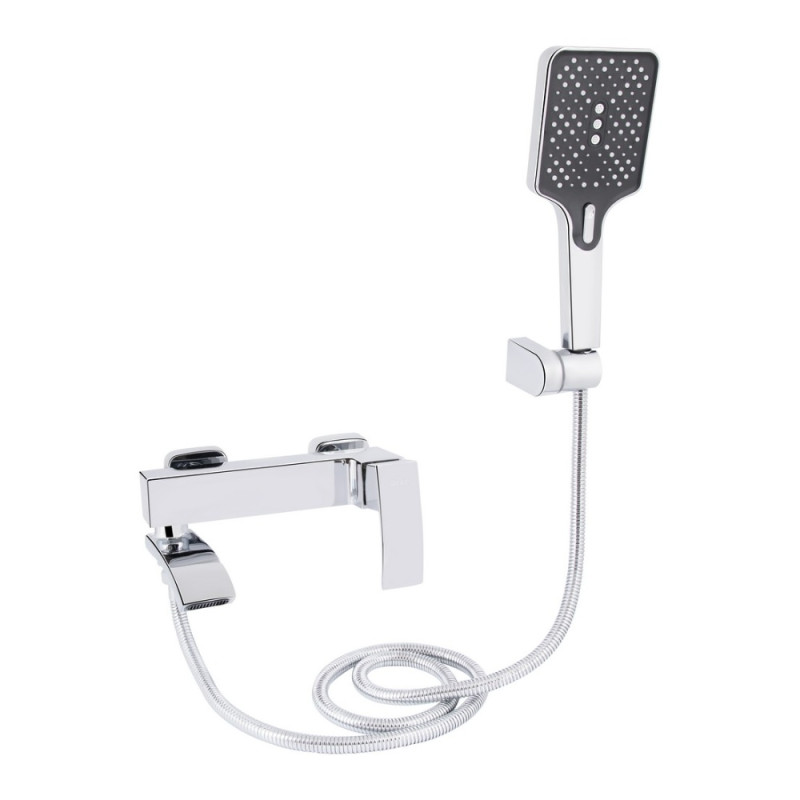 Смеситель для ванны Qtap Swan Cascada с поворотным изливом (c душевым гарнитуром) QTSWA260CRM45565 Chrome