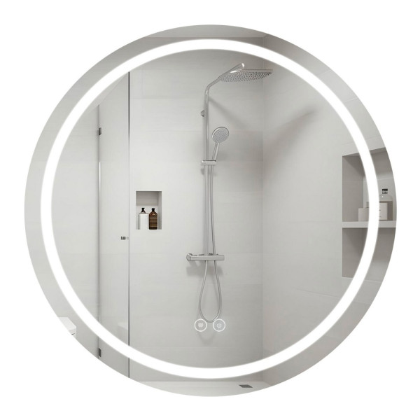 Зеркало Qtap Mideya R800 с LED-подсветкой Touch, с антизапотеванием, диммером, рег. яркости QT2078NCR8080W
