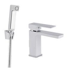 Змішувач для раковини Qtap Gemini (з гігієнічним душем) QTGEM272CRW45691 Chrome/White