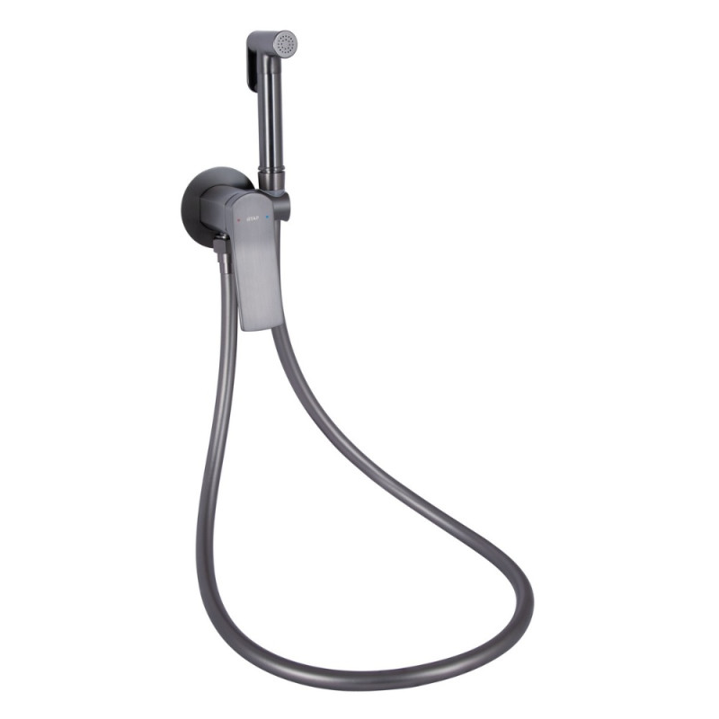 Набор для гигиенического душа Qtap Slavonice округлый QTSLA262GMB45916 Gunmetal Black PVD