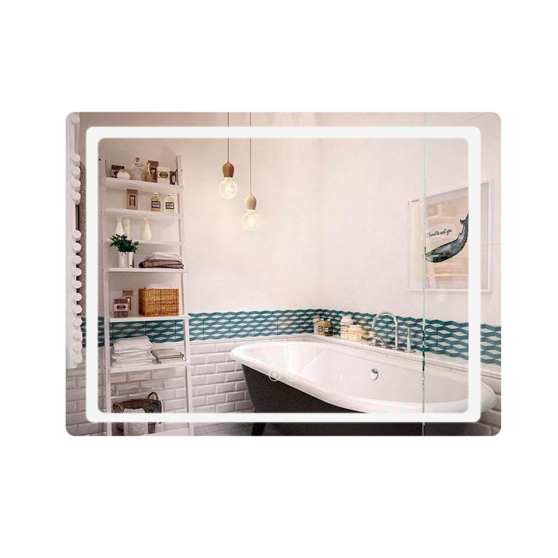 Зеркало Qtap Mideya (DC-F614) 700х500 с LED-подсветкой Touch, с антизапотеванием, диммером QT2078NCF07050W