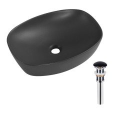 Раковина накладная Qtap Robin 500х380х140 мм, Anthracite, прямоугольная, с донным клапаном QT04116302AN