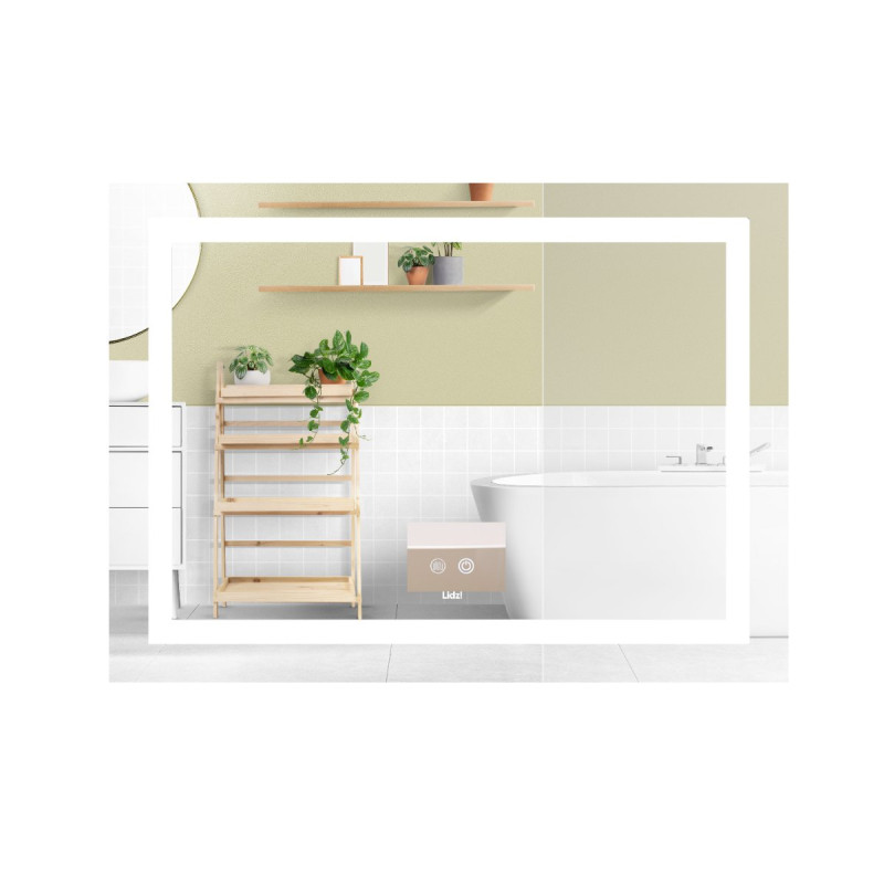 Зеркало Lidz Kubis (KU1) 900х700 с LED-подсветкой Touch, с антизапотеванием, с диммером, рег. яркости LD78LF9049070