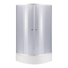 Lidz Latwa SC90x90.SAT.MID.GR Душевая кабина полукруглая, стекло тон. 4 мм + Lidz Душевой поддон KAPIELKA ST90x90x26, с панелью