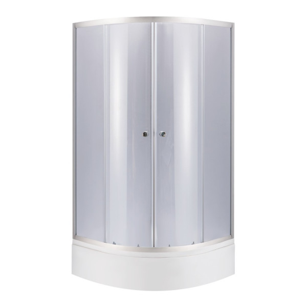 Lidz Latwa SC90x90.SAT.MID.GR Душевая кабина полукруглая, стекло тон. 4 мм + Lidz Душевой поддон KAPIELKA ST90x90x26, с панелью