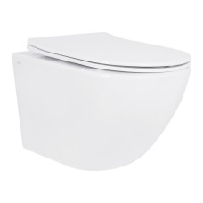 Унитаз подвесной Qtap Jay безободковый Ultra Quiet с сиденьем Soft-close QT07335177W