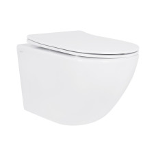 Унитаз подвесной Qtap Jay безободковый Ultra Quiet с сиденьем Soft-close QT07335177W