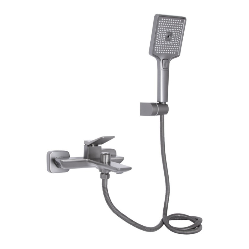 Змішувач для ванни Qtap Presto (з душовим гарнітуром) QTPRE259GRP45584 Graphite