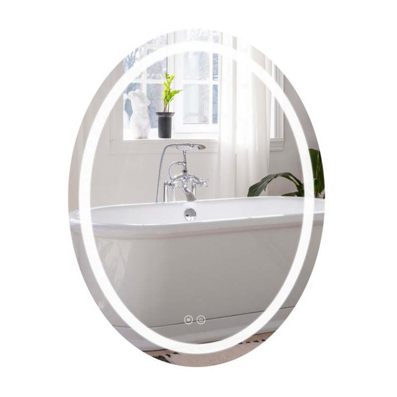 Зеркало Qtap Mideya 500х700 с LED-подсветкой Touch, с антизапотеванием, диммером, рег. яркости QT2078NCR5070W