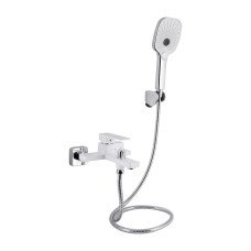 Смеситель для ванны Qtap Gemini (c душевым гарнитуром) QTGEM259CRW45683 Chrome/White
