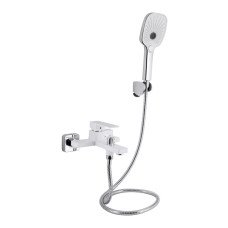 Смеситель для ванны Qtap Gemini (c душевым гарнитуром) QTGEM259CRW45683 Chrome/White