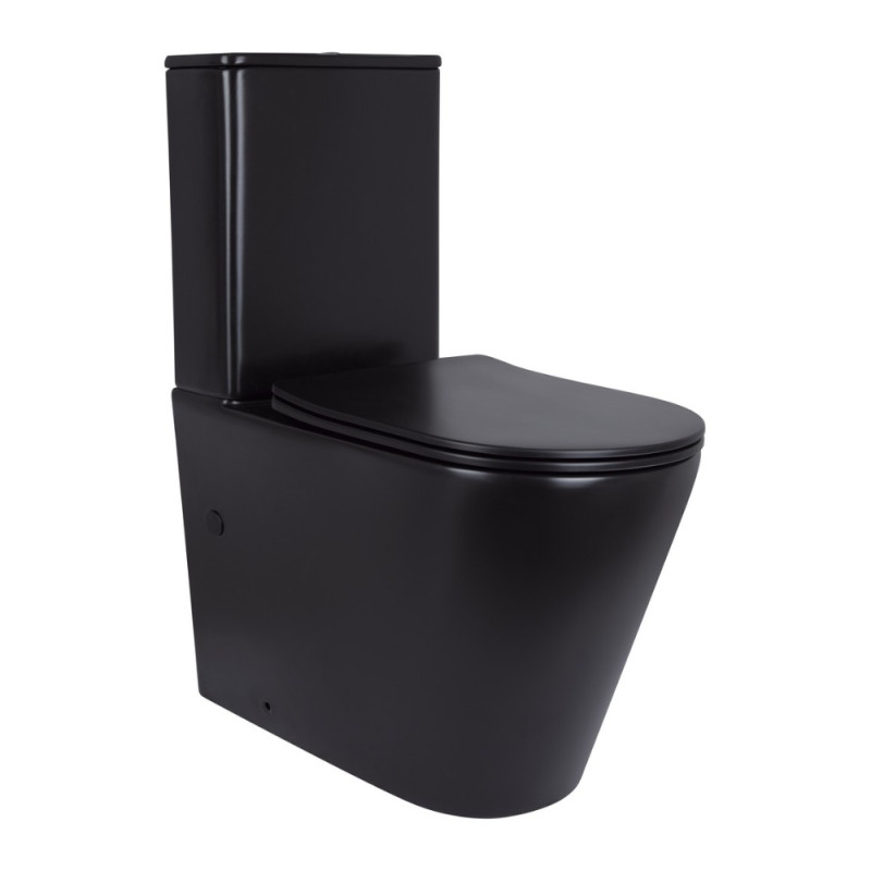 Унитаз напольный Qtap Scorpio Ultra Quiet безободковый с сиденьем Soft-Close MATT BLACK QT14226088AMB