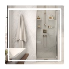 Дзеркало Qtap Mideya (MI2) 700х800 з LED-підсвічуванням Touch, з антизапотіванням, димером, рег. яскравості QT2078DCF7080