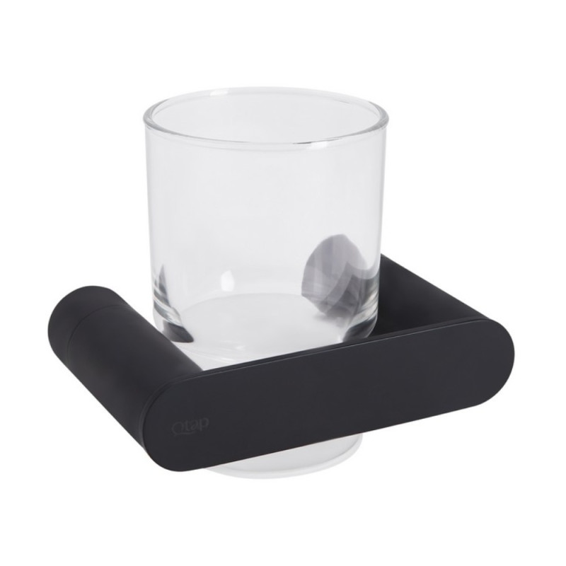 Стакан с держателем Qtap Scorpio настенный QTSTK6102103B Black (Sklenka)
