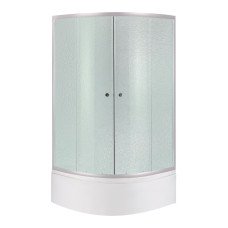 Lidz Latwa SC90x90.SAT.HIGH.FR Душевая кабина полукруглая, стекло Frost 4 мм + Lidz Душевой поддон KAPIELKA ST90x90x41, с панелью