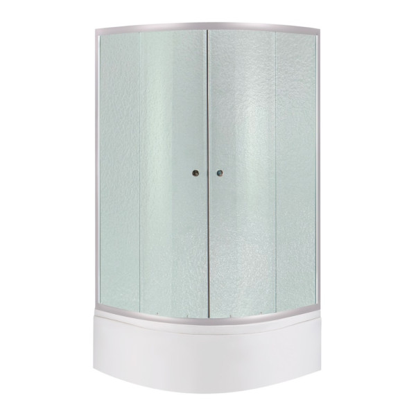 Lidz Latwa SC90x90.SAT.HIGH.FR Душевая кабина полукруглая, стекло Frost 4 мм + Lidz Душевой поддон KAPIELKA ST90x90x41, с панелью