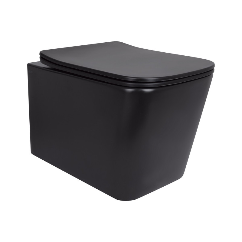 Унитаз подвесной Qtap Tern New Ultra Quiet с сиденьем с сиденьем Soft-Close MATT BLACK QT17332303ASMB