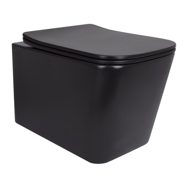 Унітаз підвісний Qtap Tern New Ultra Quiet безобідковий з сидінням Soft-close MATT BLACK QT17332303ASMB