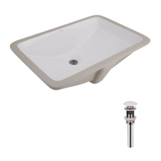 Комплект Qtap Stork: Раковина врезная прямоугольная 535x365x190 мм White + Донный клапан PU02O