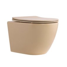 Унитаз подвесной Robin Ultra Quiet 490×365×325 мм, Beige, с сиденьем Slim Duroplast / Soft-close / Quick Release QT13332381АSSB Qtap