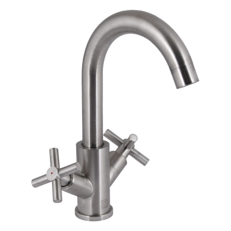 Змішувач для кухні Lidz Wind 161F двохвентильний LDWIN161FNKS46098 Nickel