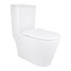 Унитаз-моноблок напольный Qtap Swan Ultra Quiet безободковый с сиденьем Soft-Close WHITE QT16226080AW
