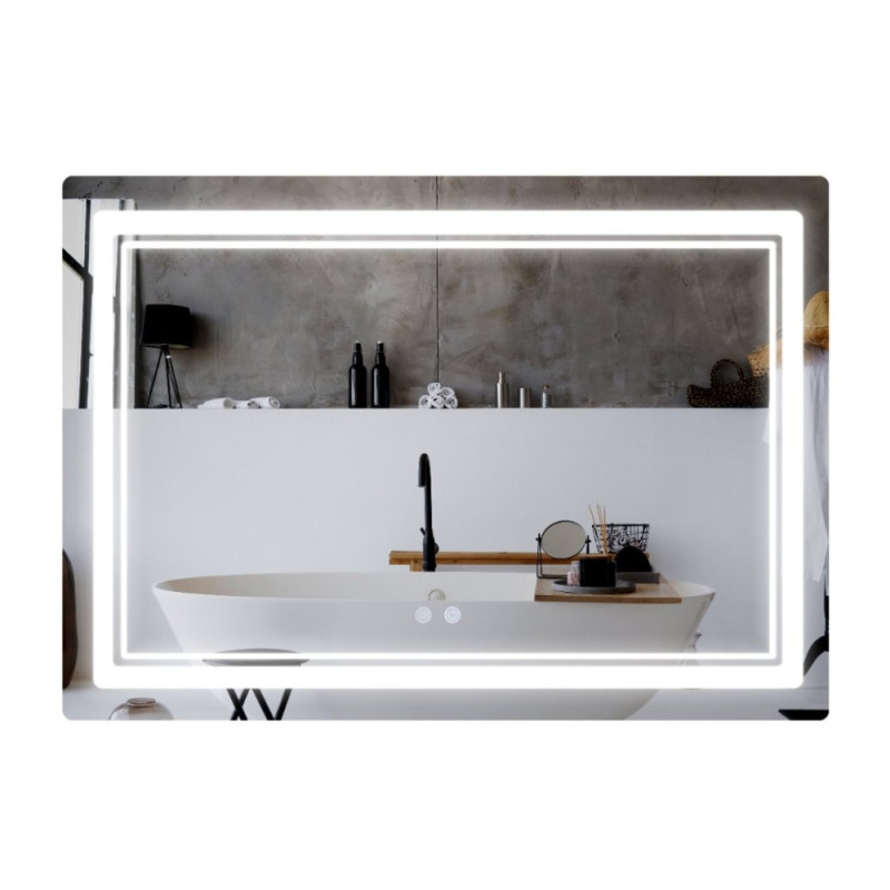 Дзеркало Qtap Cardinal (CA2) 1200х800 з LED-підсвічуванням Touch, з антизапотіванням, з димером, рег. темп. кольору (3000-6500K) QT0478C1208048454