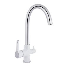 Змішувач для кухні Qtap Grand з підключенням для питної води QTGRA362CRW45668 Chrome/White