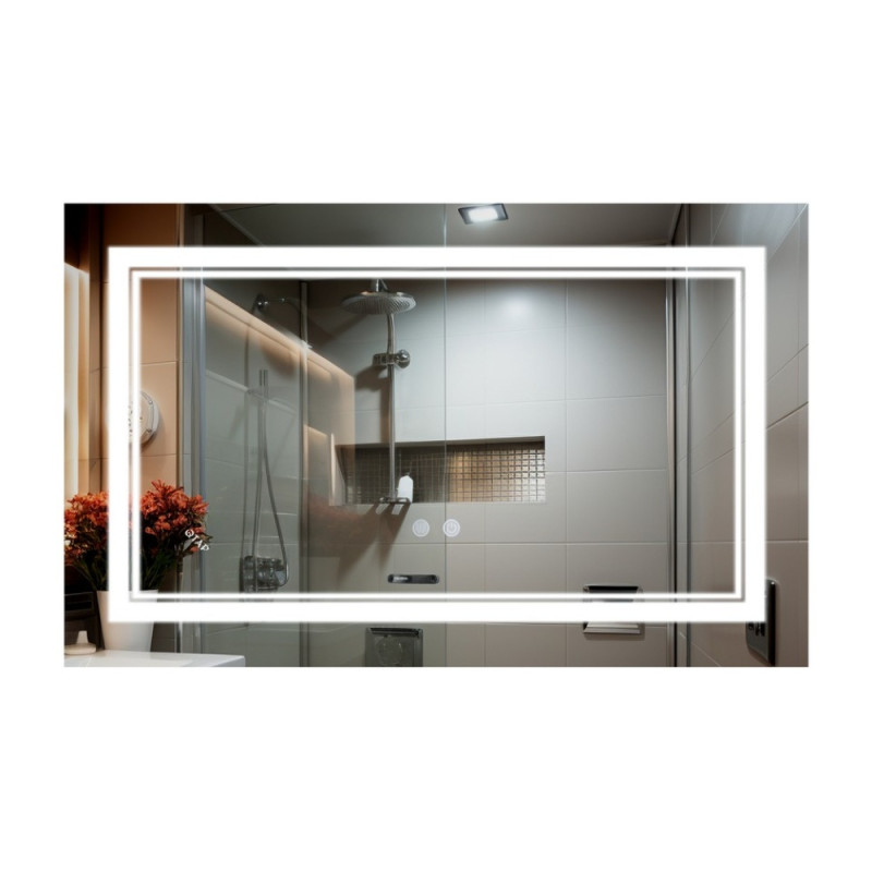 Зеркало Qtap Cardinal (CA1) 800х500 с LED-подсветкой Touch, с антизапотеванием, с диммером, рег. темп. цвета (3000-6500K) Reverse QT0478C5080