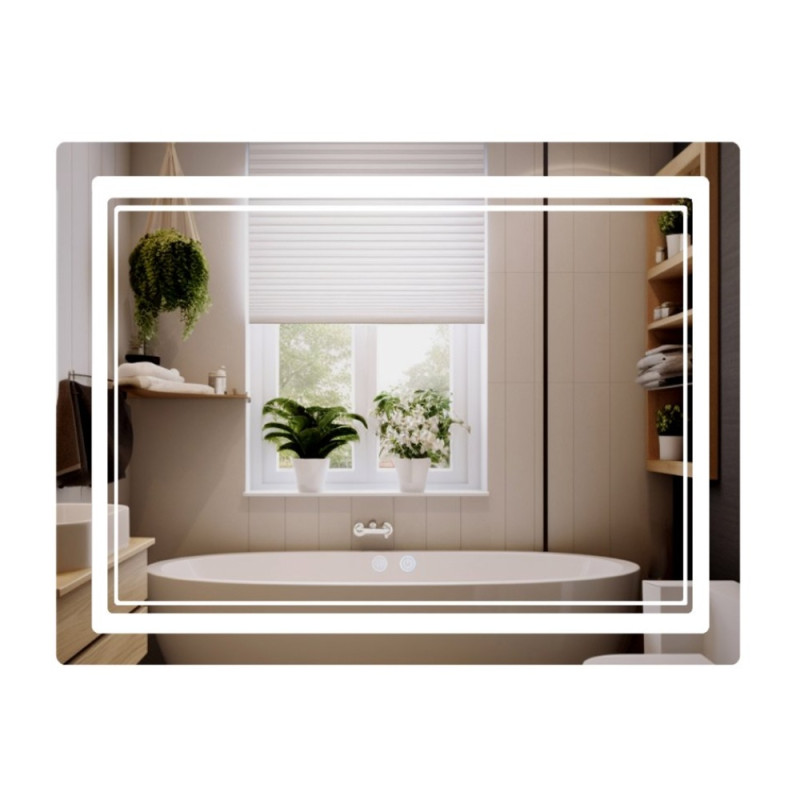 Зеркало Qtap Cardinal (CA2) 1000х800 с LED-подсветкой Touch, с антизапотеванием, с диммером, рег. темп. цвета (3000-6500K) QT0478C1008048455