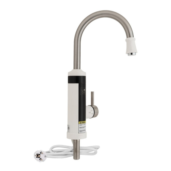 Проточный кран-водонагреватель кухонный для кухни Lidz Warm 059 LDWAR059WNK35878 White / Nickel