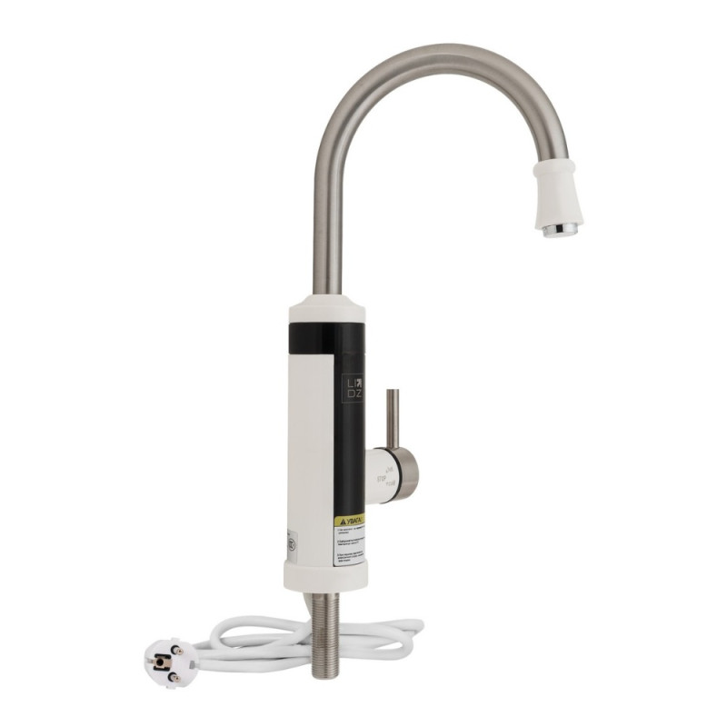 Проточный кран-водонагреватель кухонный для кухни Lidz Warm 059 LDWAR059WNK35878 White / Nickel