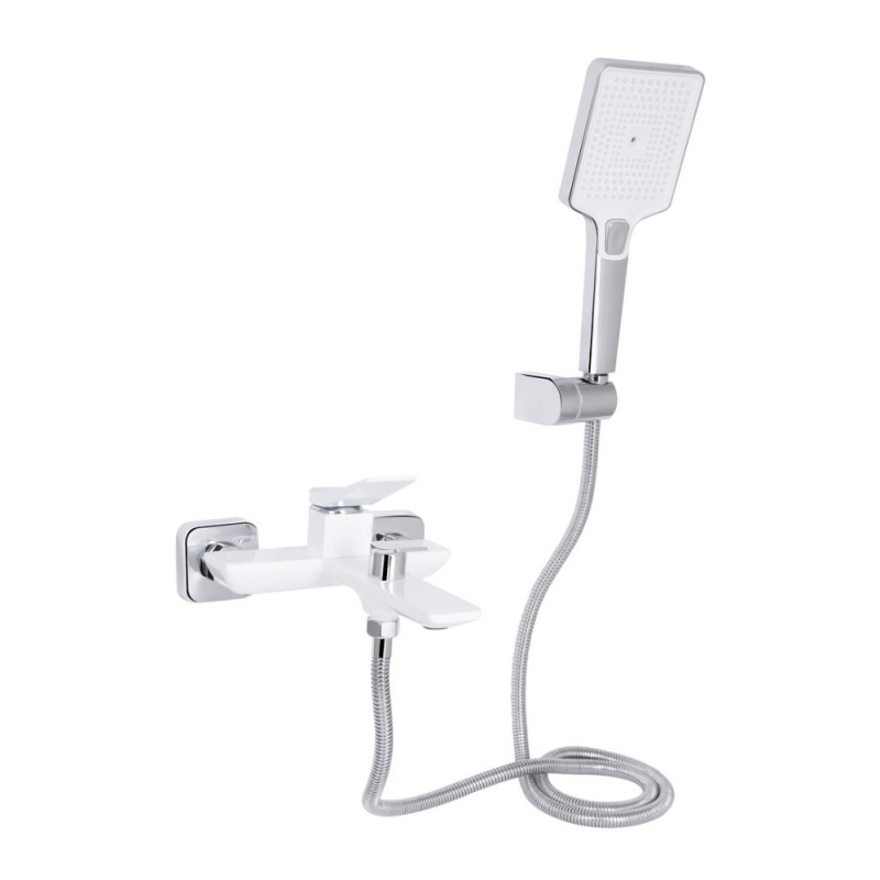 Смеситель для ванны Qtap Presto (c душевым гарнитуром) QTPRE259CRW45579 Chrome/White