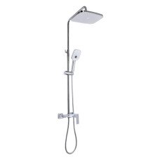 Душевая система универсальная Qtap Gemini на три потребителя (с изливом) QTGEM111CRW45687 Chrome/White