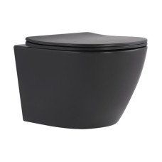 Унитаз подвесной Robin Ultra Quiet 490×365×325 мм, Anthracite, с сиденьем Slim Duroplast / Soft-close / Quick Release QT13332381АSAN Qtap