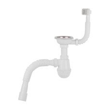 Сифон для кухонной мойки Lidz (WHI) 60 05 M001 01 EURO (выход 50 мм)