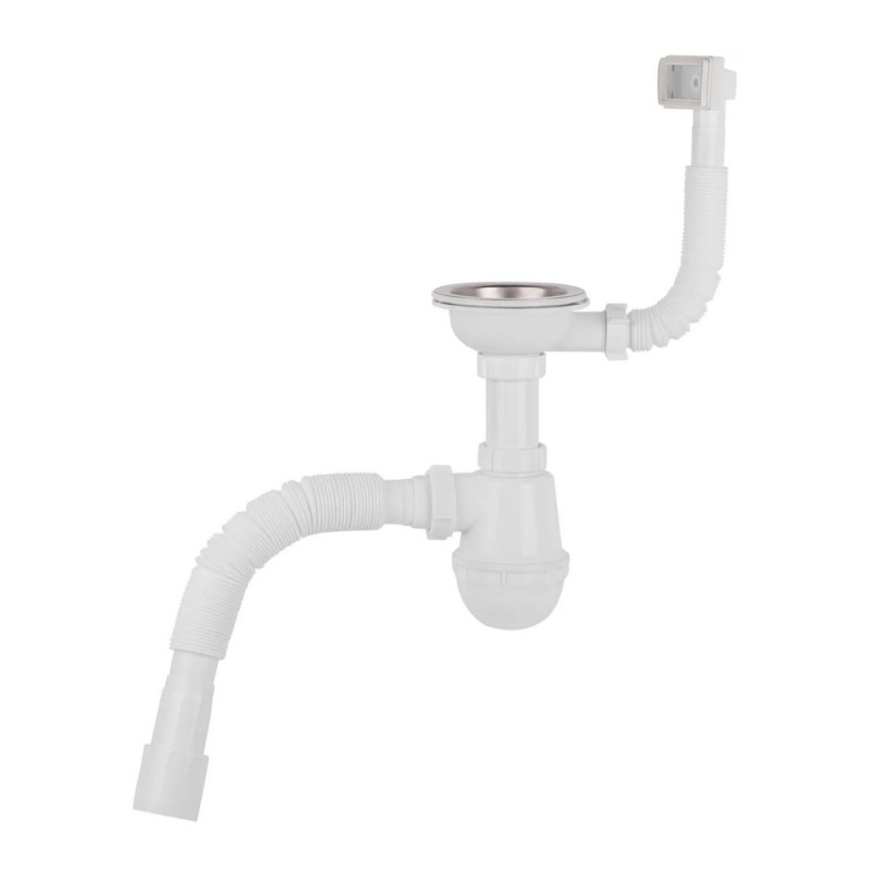 Сифон для кухонной мойки Lidz (WHI) 60 05 M001 01 EURO (выход 50 мм)