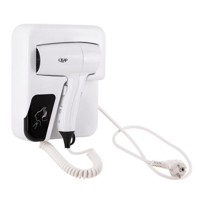 Фен с держателем Qtap Pohodli 1200 Вт QTF1200RNP White (Pobut)